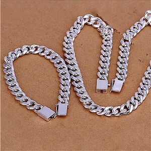 Sterling Silver Chain Link Cuban Necklace Curb Unisex